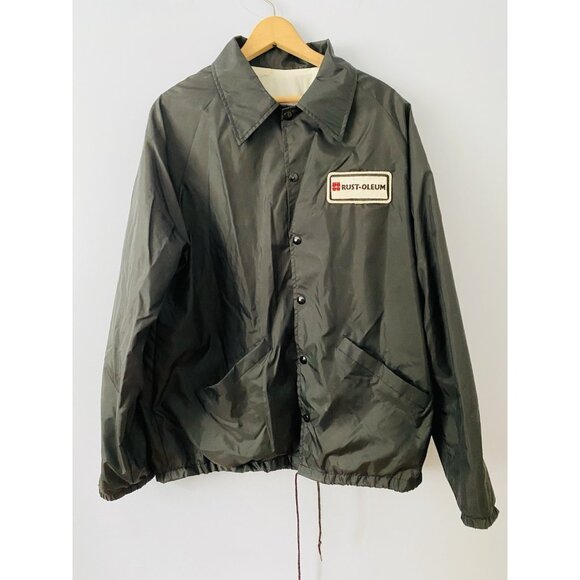 Vintage Rust-Oleum Jacket, Size Large, Black Jacket Rust-Oleum Patch - Picture 1 of 14